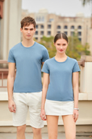 T-shirt premium en coton durable pour hommes, avec logo brodé en gaufrage, sérigraphie personnalisée